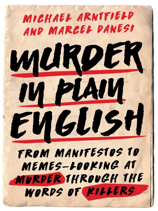 Title details for Murder in Plain English by Michael Arntfield - Available
